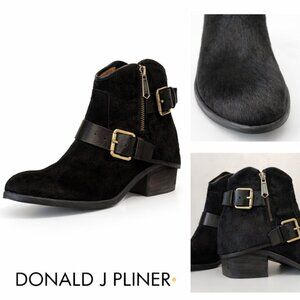 Donald J Pliner Western Couture Collection Dalis Boots Black Pony Hair Sz 7
